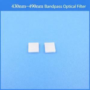 430–490nm Blue Bandpass Optical Filter 60nm Bandwidth Coated Glass